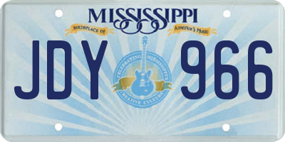 MS license plate JDY966