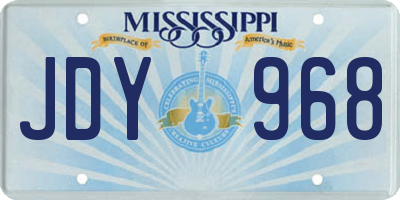 MS license plate JDY968