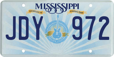 MS license plate JDY972