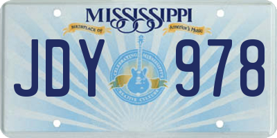 MS license plate JDY978