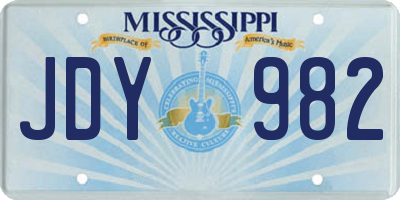 MS license plate JDY982