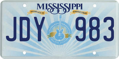 MS license plate JDY983