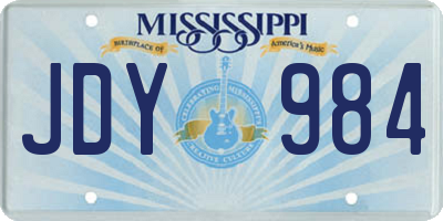 MS license plate JDY984
