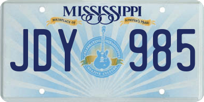 MS license plate JDY985