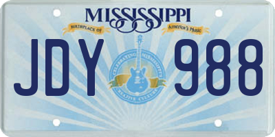 MS license plate JDY988