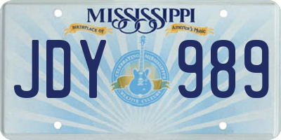 MS license plate JDY989