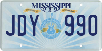 MS license plate JDY990