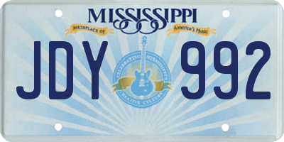 MS license plate JDY992