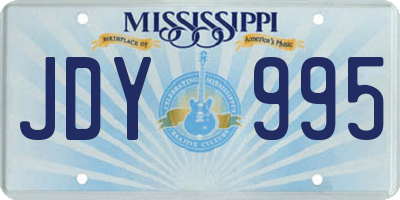 MS license plate JDY995