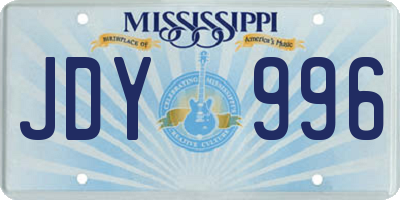 MS license plate JDY996