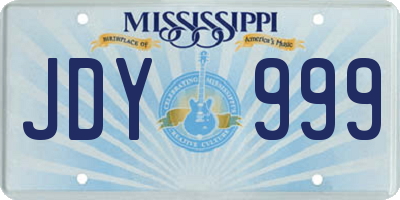 MS license plate JDY999
