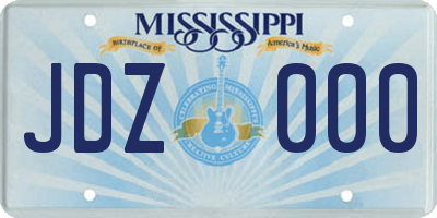 MS license plate JDZ000