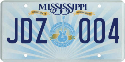MS license plate JDZ004