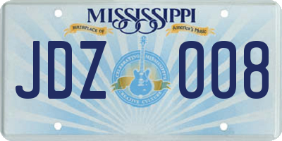 MS license plate JDZ008