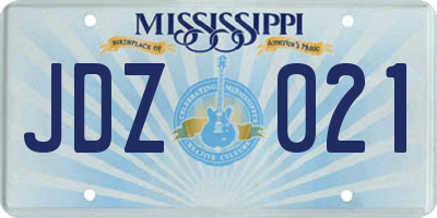 MS license plate JDZ021
