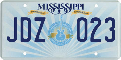 MS license plate JDZ023