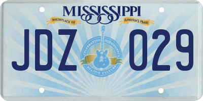 MS license plate JDZ029