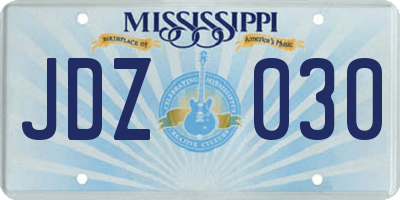 MS license plate JDZ030