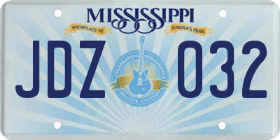 MS license plate JDZ032