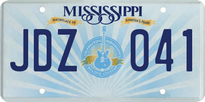 MS license plate JDZ041