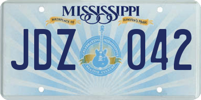 MS license plate JDZ042