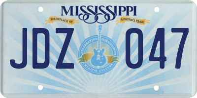 MS license plate JDZ047