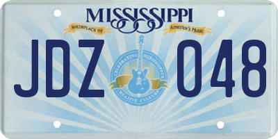 MS license plate JDZ048