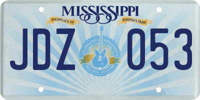 MS license plate JDZ053