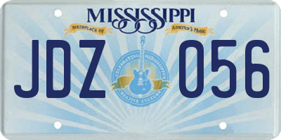 MS license plate JDZ056