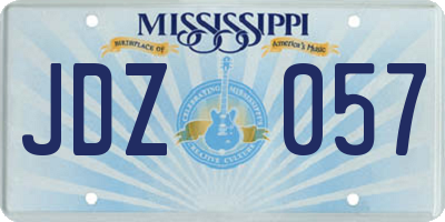 MS license plate JDZ057