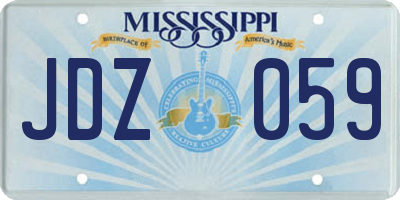 MS license plate JDZ059