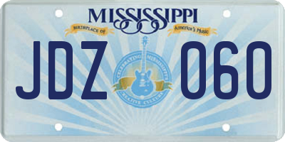 MS license plate JDZ060