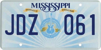 MS license plate JDZ061