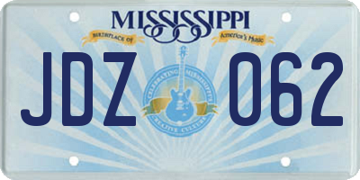 MS license plate JDZ062