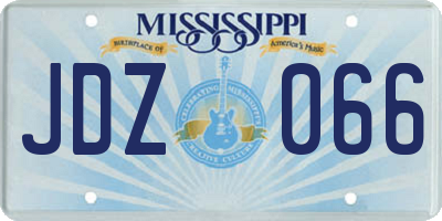 MS license plate JDZ066