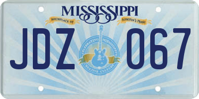 MS license plate JDZ067