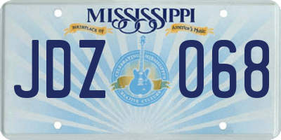 MS license plate JDZ068