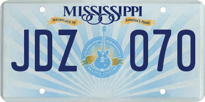 MS license plate JDZ070