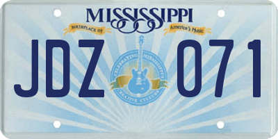 MS license plate JDZ071