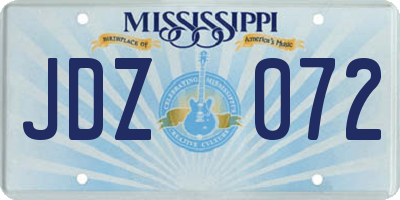MS license plate JDZ072