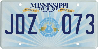 MS license plate JDZ073