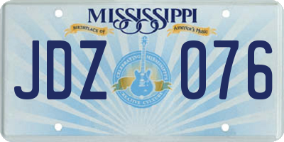 MS license plate JDZ076