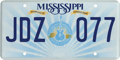 MS license plate JDZ077