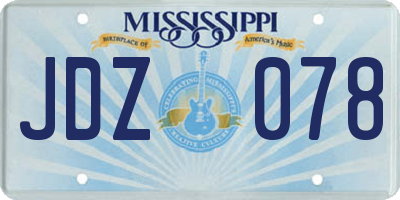 MS license plate JDZ078