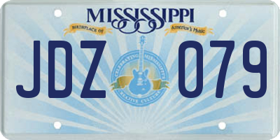 MS license plate JDZ079