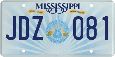 MS license plate JDZ081