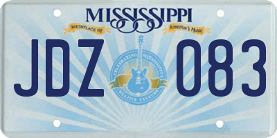 MS license plate JDZ083