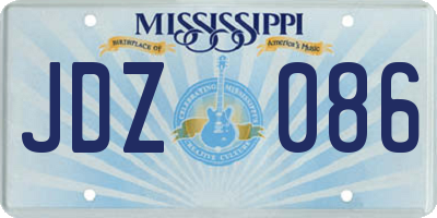 MS license plate JDZ086