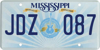 MS license plate JDZ087