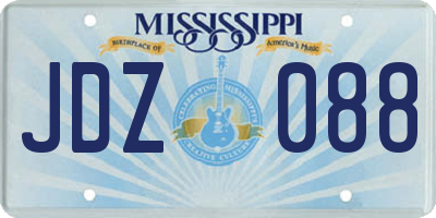 MS license plate JDZ088
